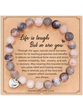 Natural stone healing bracelet for women get well soon gift inspirational jewelr